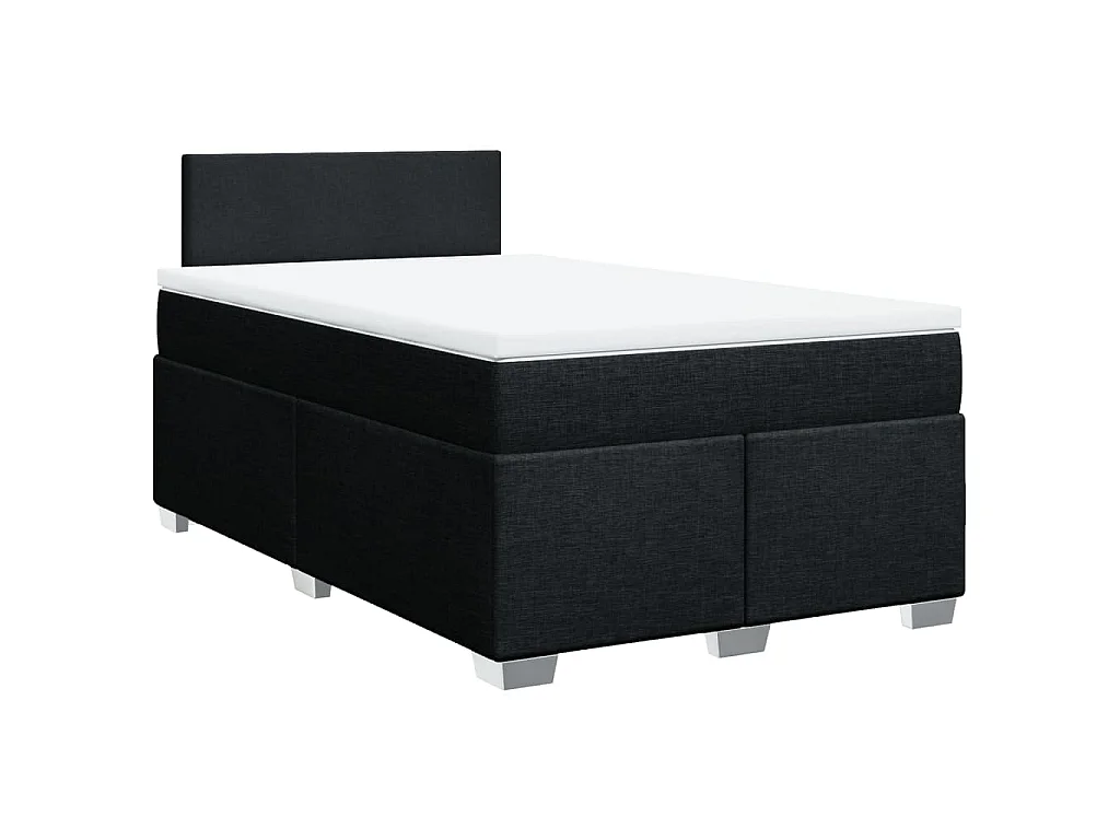 Boxspring met matras stof zwart 120x190 cm