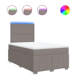 Boxspring met matras stof taupe 120×190 cm