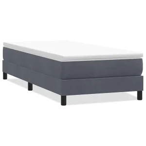 Boxspring zonder matras fluweel donkergrijs 90×210 cm Boxspring zonder matras fluweel donkergrijs 90×210 cm