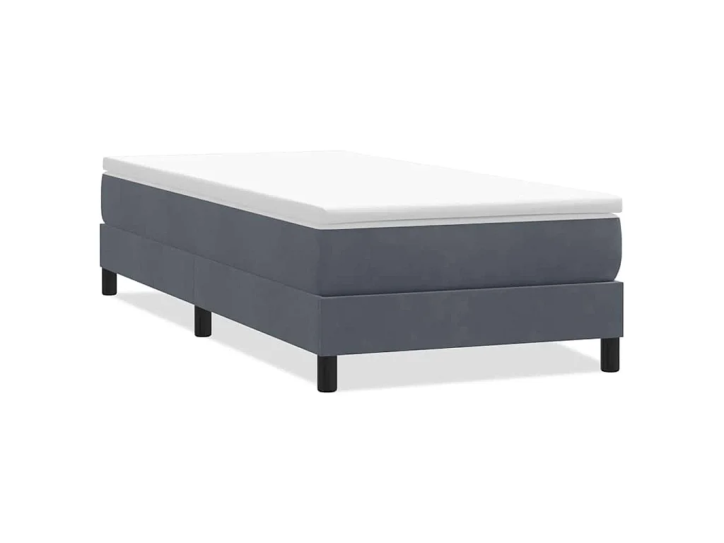 Boxspring zonder matras fluweel donkergrijs 90x210 cm