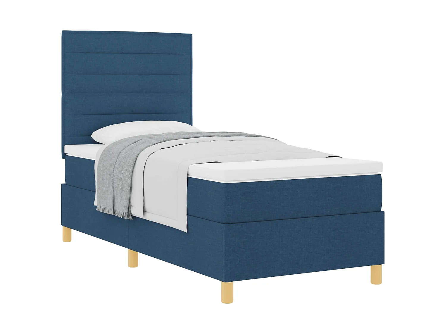 Boxspringbed met matras met hoofdeinde Blauw 90 x 190 cm Stof