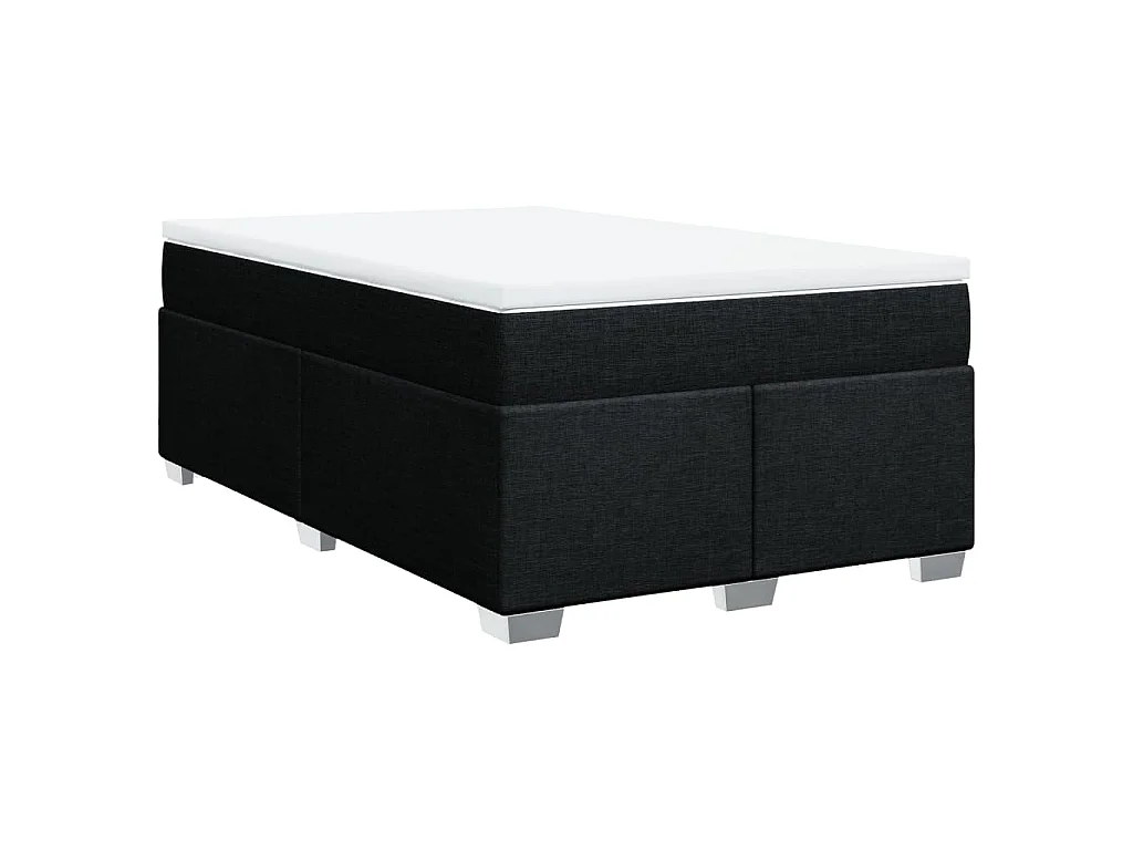 Boxspring met matras stof zwart 120x200 cm