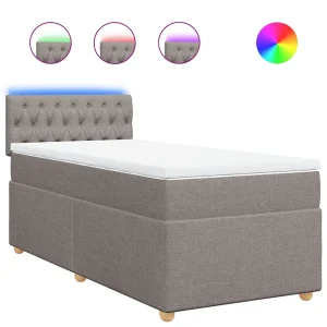 Boxspring met matras stof taupe 100×200 cm