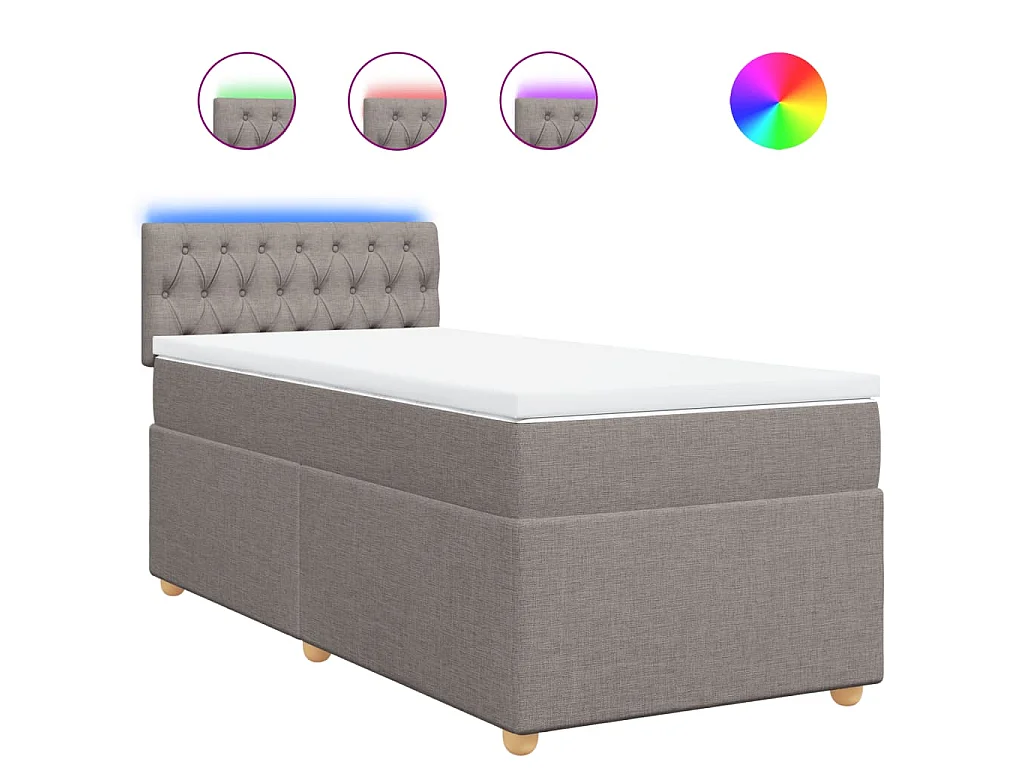 Boxspring met matras stof taupe 100x200 cm