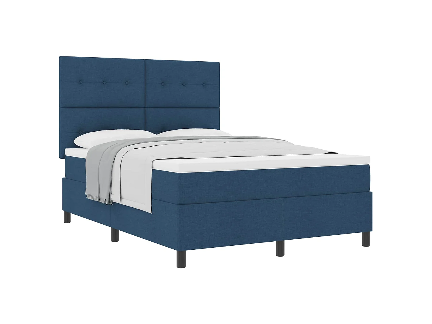 Boxspringbed met matras met hoofdeinde Blauw 140 x 200 cm Stof
