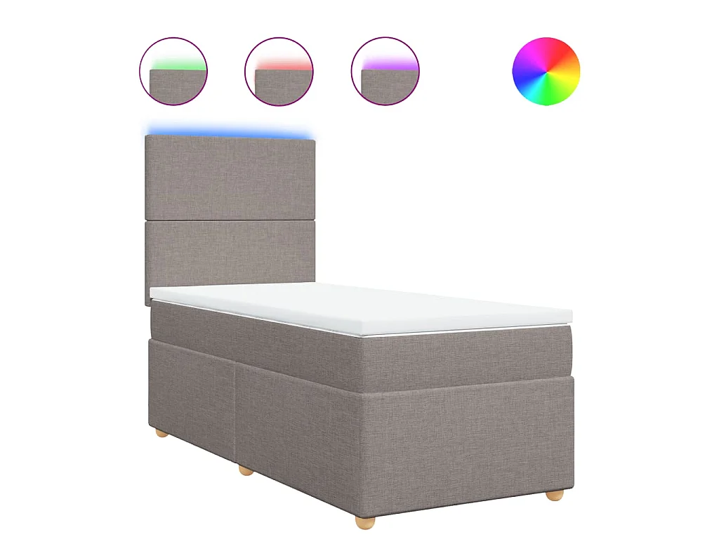 Boxspring met matras stof taupe 100x200 cm