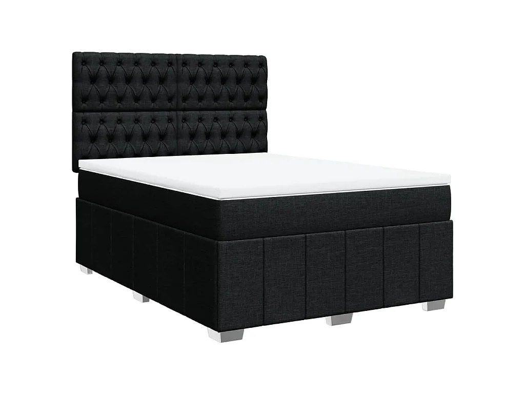 Boxspring met matras stof zwart 160x200 cm
