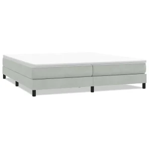 Boxspring zonder matras fluweel lichtgrijs 200×210 cm Boxspring zonder matras fluweel lichtgrijs 200×210 cm