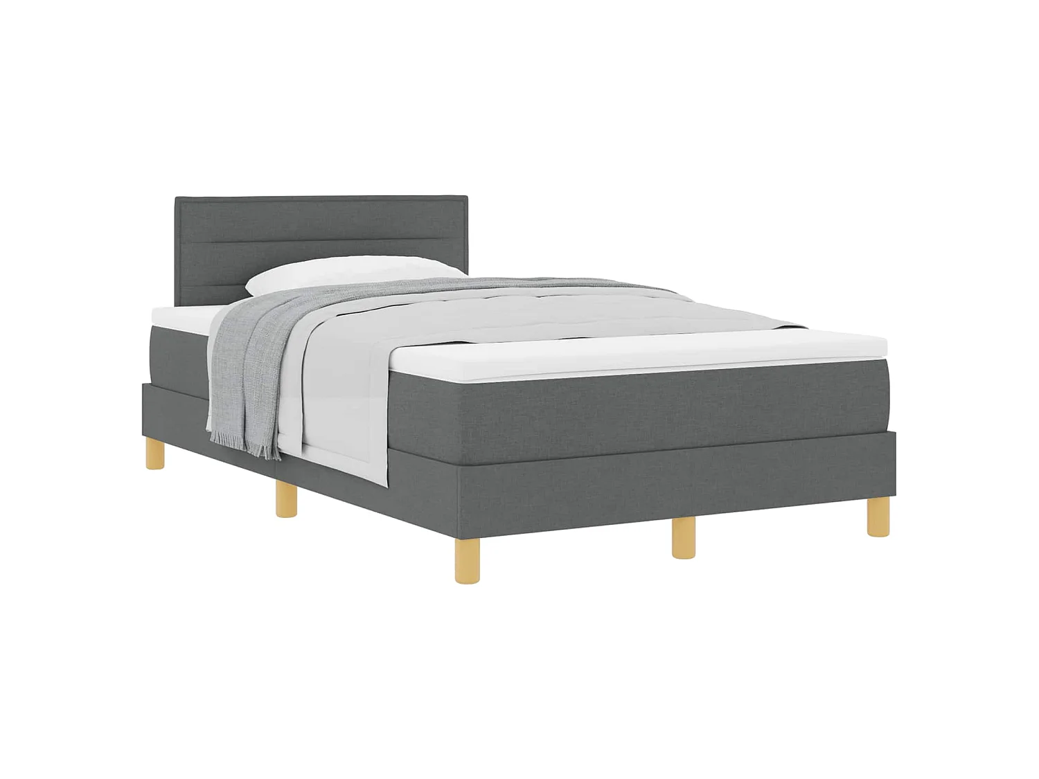 Boxspringbed met kussen Donkergrijs 120 x 190 cm Stof