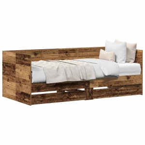 Dagbed met hoofdeinde Oud Hout 75 x 190 cm Bewerkt hout Dagbed met hoofdeinde Oud Hout 75 x 190 cm Bewerkt hout