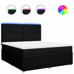 Boxspring met matras stof zwart 180×200 cm Boxspring met matras stof zwart 180×200 cm