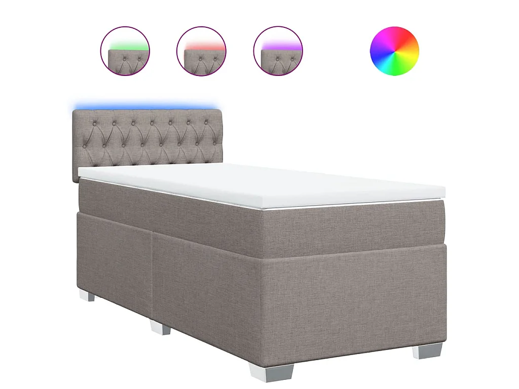 Boxspring met matras stof taupe 80x200 cm