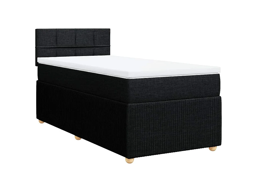 Boxspring met matras stof zwart 80x200 cm
