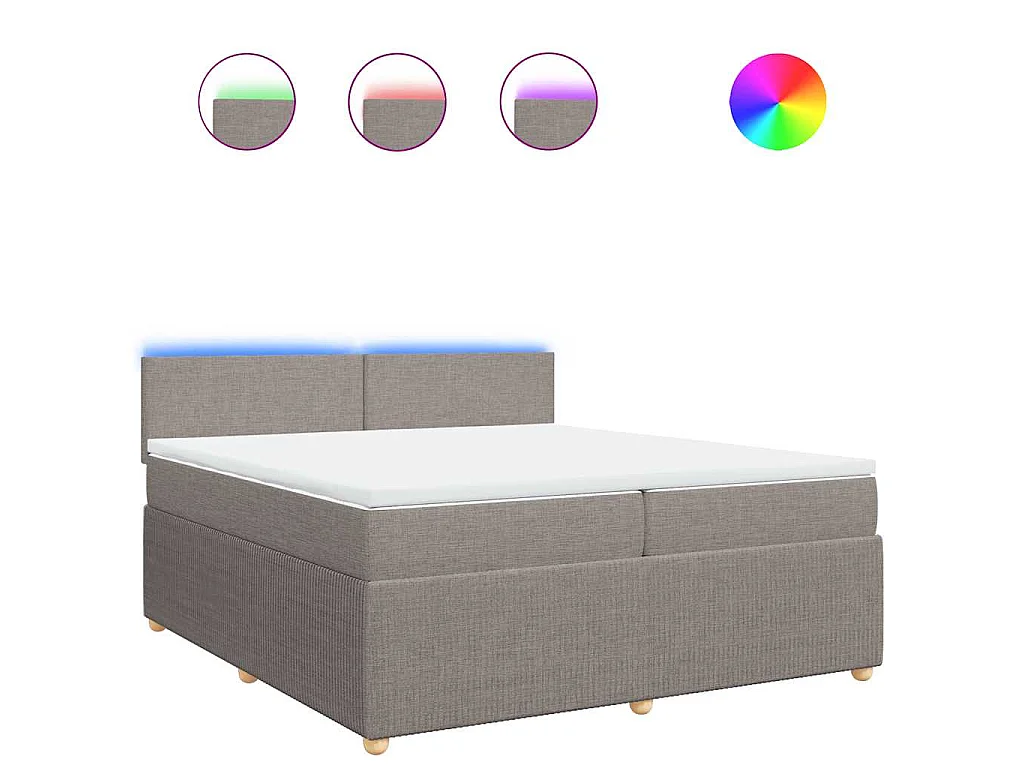 Boxspring met matras stof taupe 200x200 cm