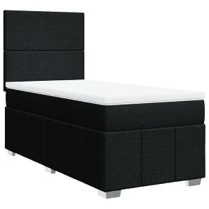 Boxspring met matras stof zwart 80×200 cm Boxspring met matras stof zwart 80×200 cm