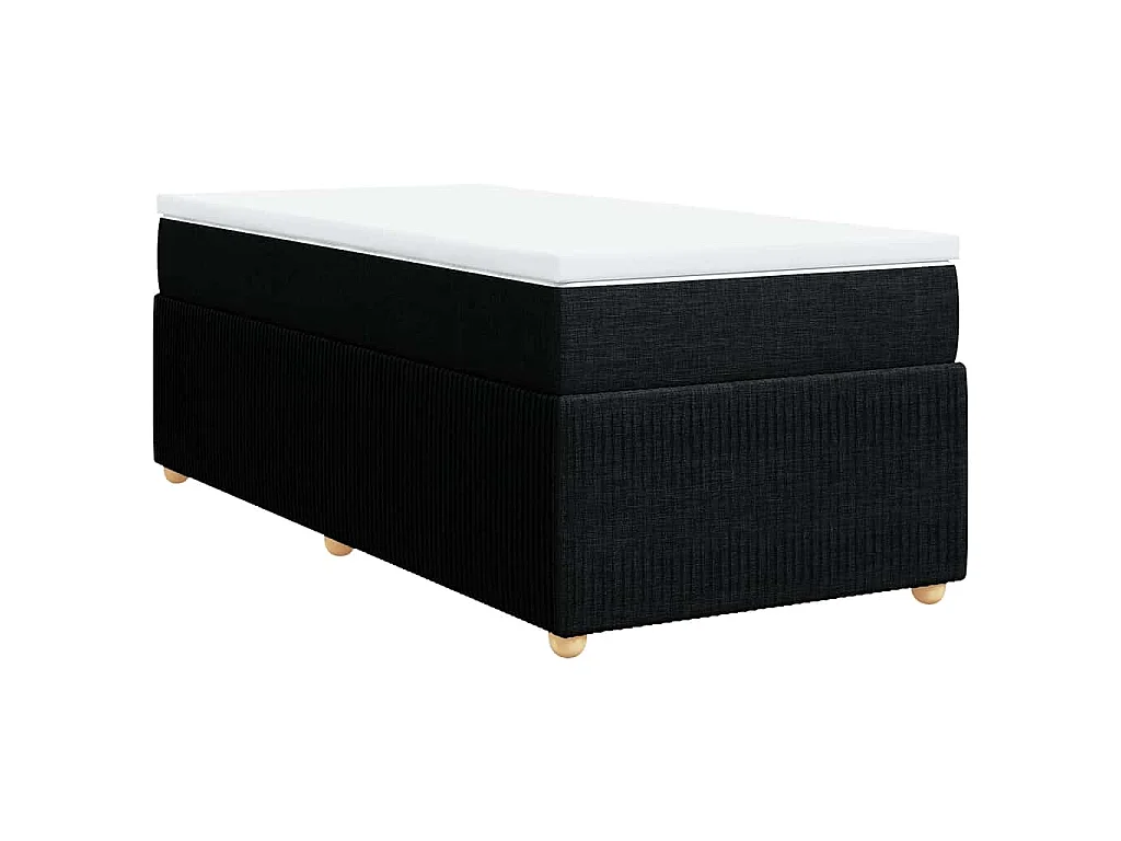 Boxspring met matras stof zwart 80x200 cm