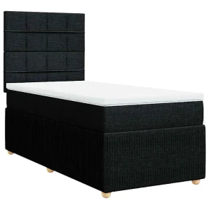 Boxspring met matras stof zwart 100×200 cm Boxspring met matras stof zwart 100×200 cm