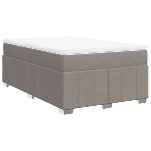 Boxspring met matras stof taupe 120×190 cm
