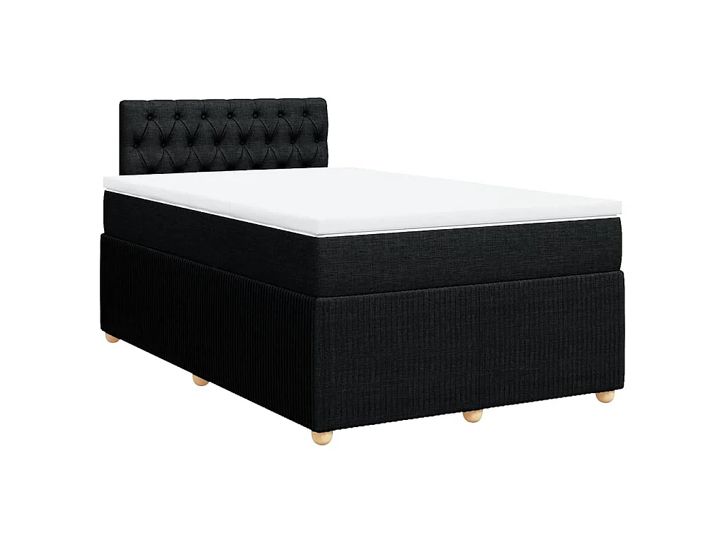 Boxspring met matras stof zwart 120x190 cm