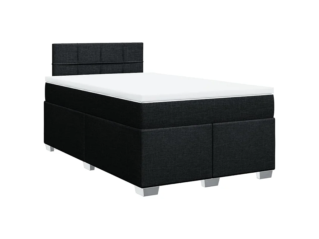 Boxspring met matras stof zwart 120x190 cm