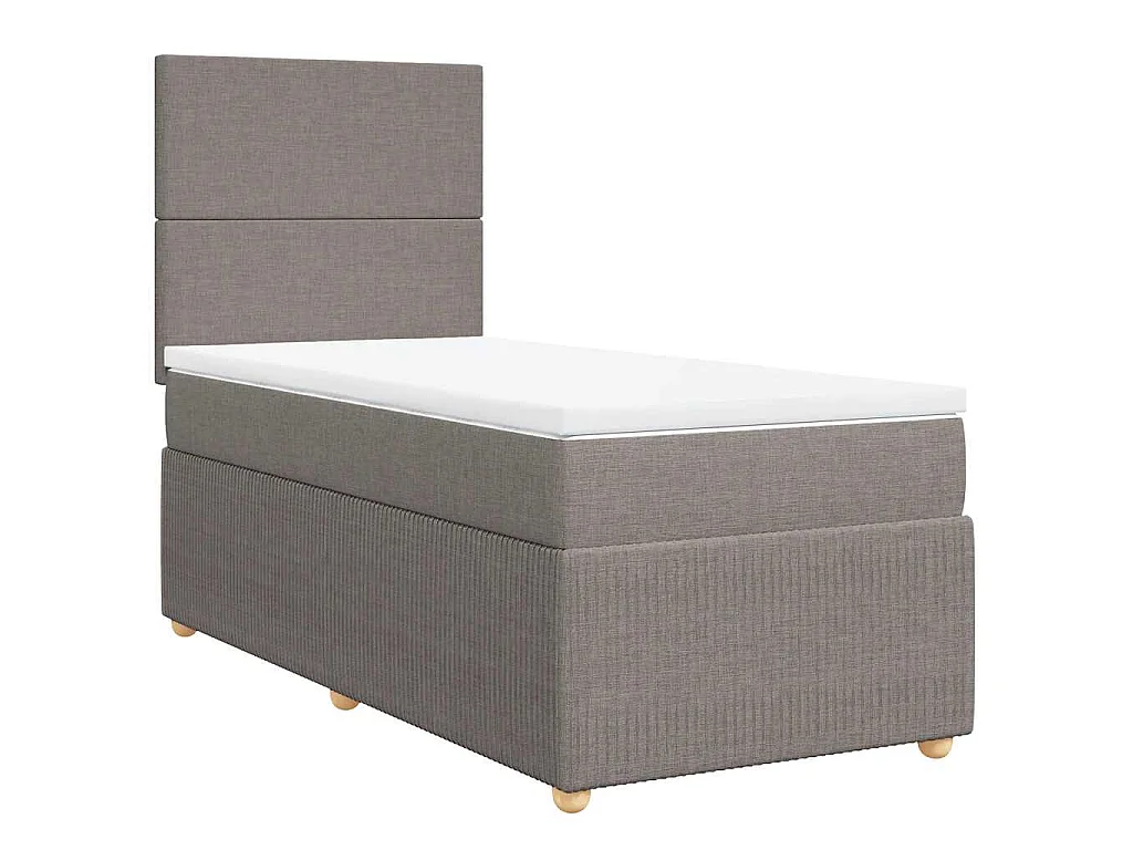 Boxspring met matras stof taupe 90x200 cm