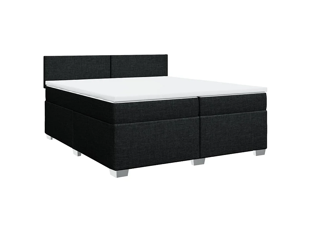 Boxspring met matras stof zwart 200x200 cm