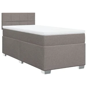 Boxspring met matras stof taupe 90×190 cm Boxspring met matras stof taupe 90×190 cm