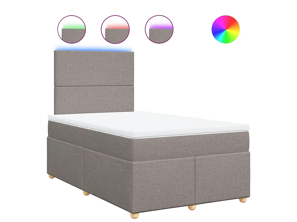 Boxspring met matras stof taupe 120x200 cm