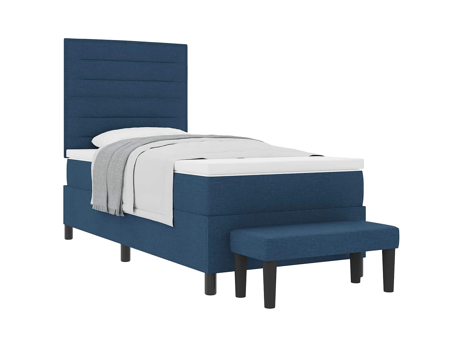 Boxspringbed met hoofdeinde Blauw 90 x 190 cm Stof