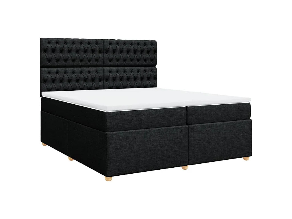 Boxspring met matras stof zwart 200x200 cm