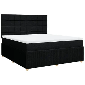 Boxspring met matras stof zwart 180×200 cm Boxspring met matras stof zwart 180×200 cm