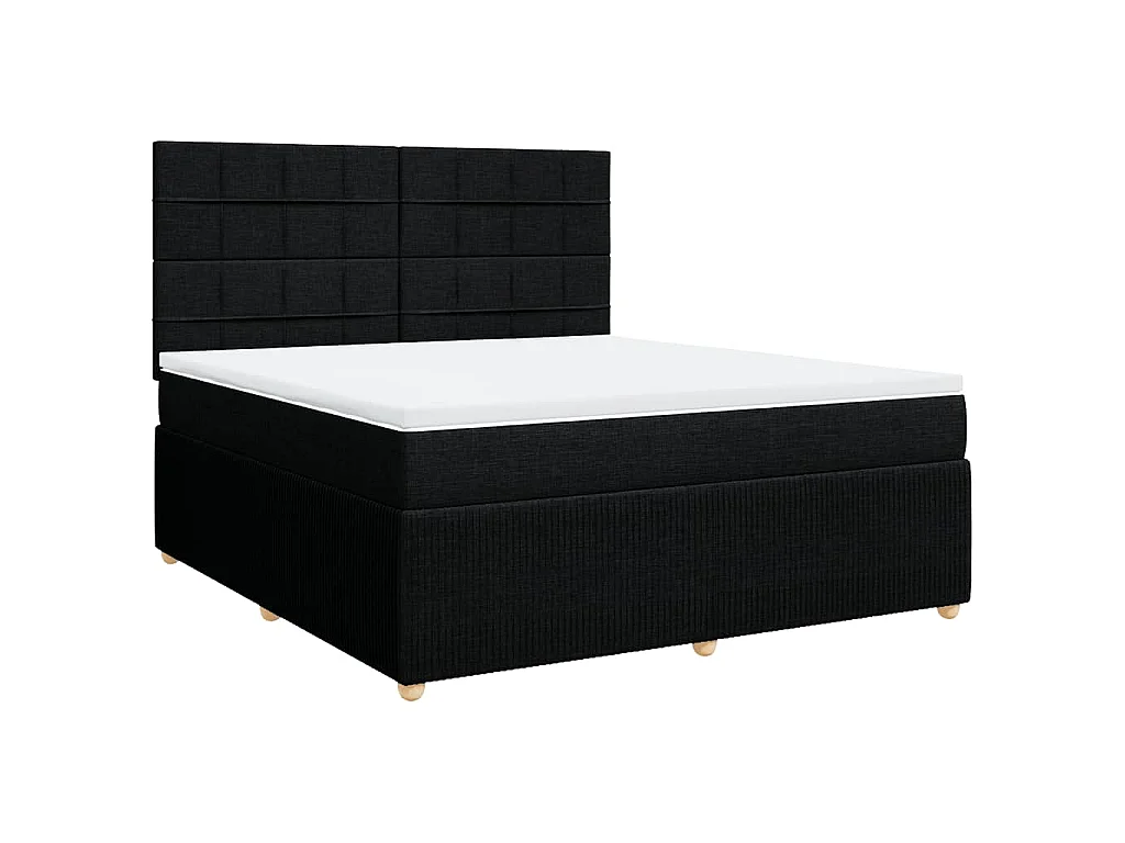 Boxspring met matras stof zwart 180x200 cm