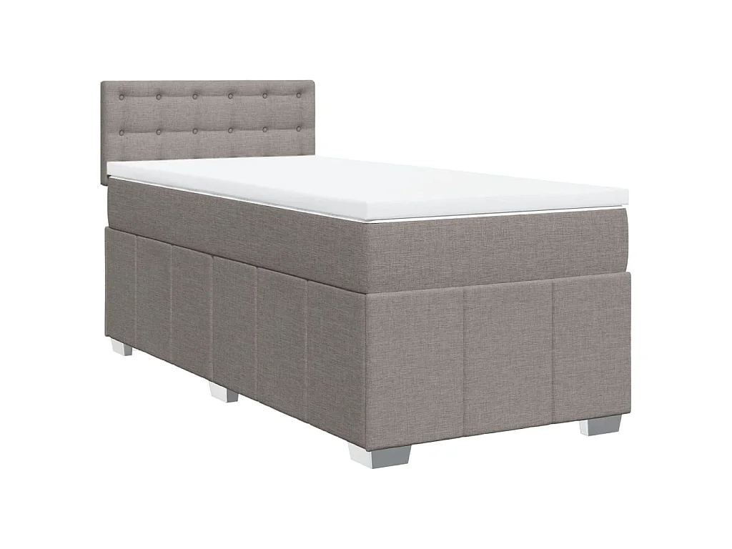 Boxspring met matras stof taupe 80x200 cm