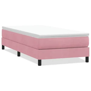 Boxspring zonder matras fluweel roze 90×220 cm