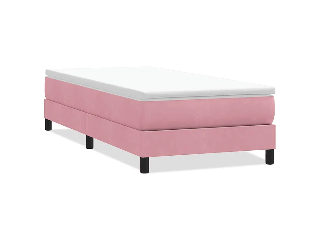 Boxspring zonder matras fluweel roze 90x220 cm