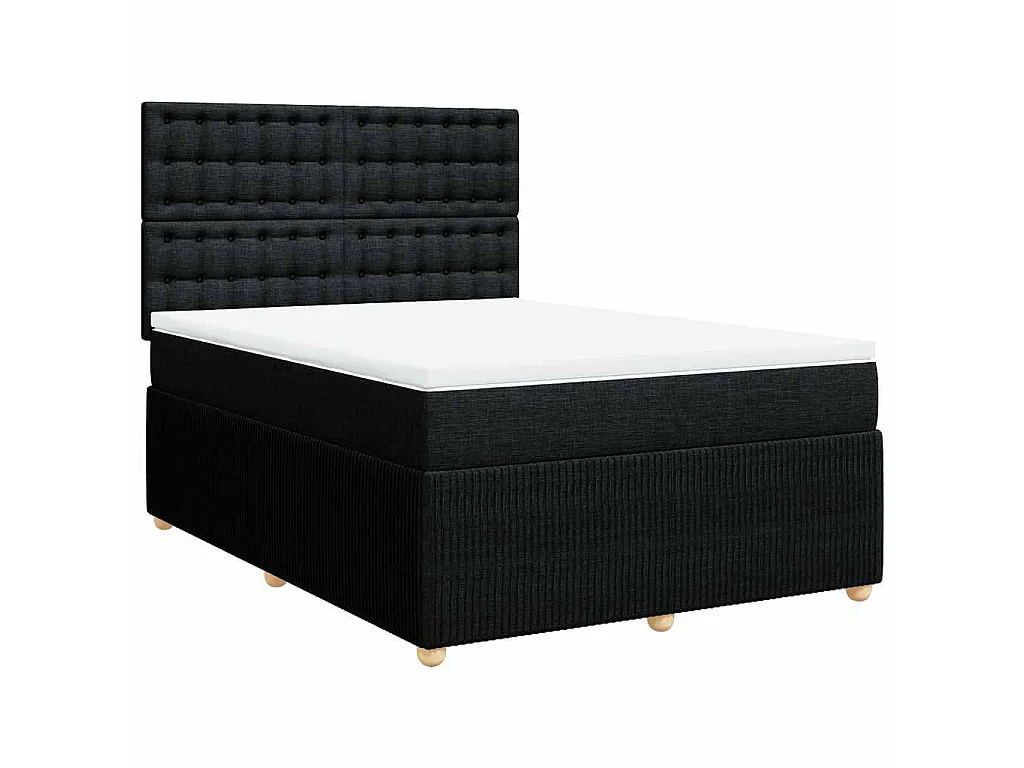 Boxspring met matras stof zwart 160x200 cm