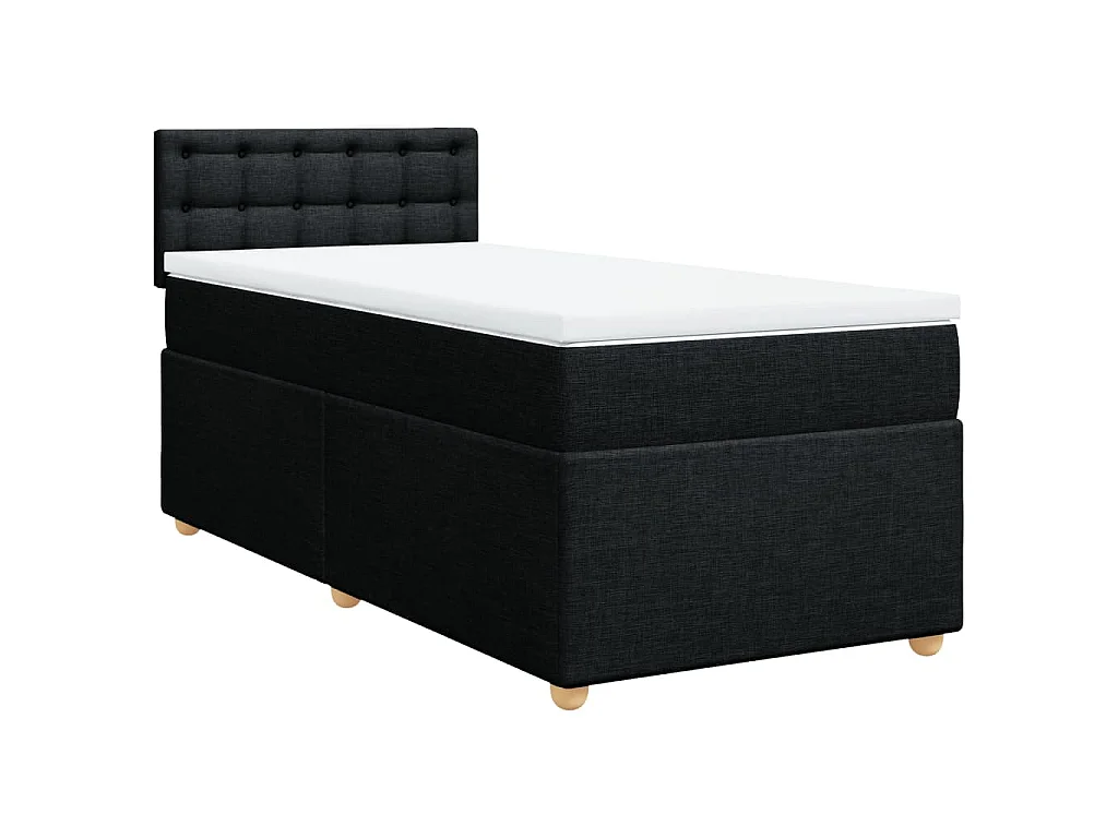 Boxspring met matras stof zwart 90x200 cm