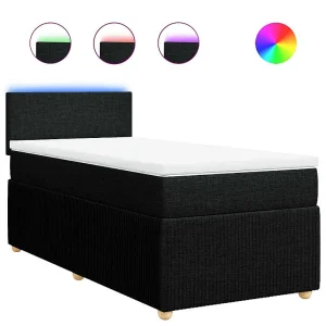 Boxspring met matras stof zwart 80×200 cm Boxspring met matras stof zwart 80×200 cm