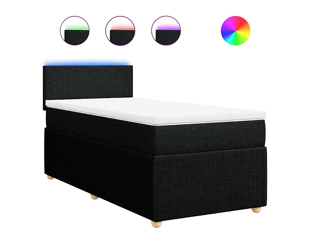 Boxspring met matras stof zwart 80x200 cm