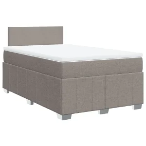 Boxspring met matras stof taupe 120×190 cm Boxspring met matras stof taupe 120×190 cm