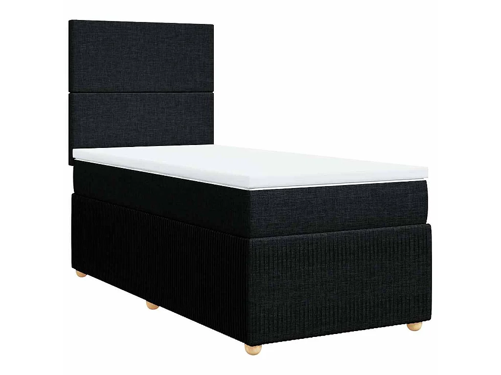 Boxspring met matras stof zwart 90x200 cm