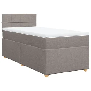 Boxspring met matras stof taupe 80×200 cm