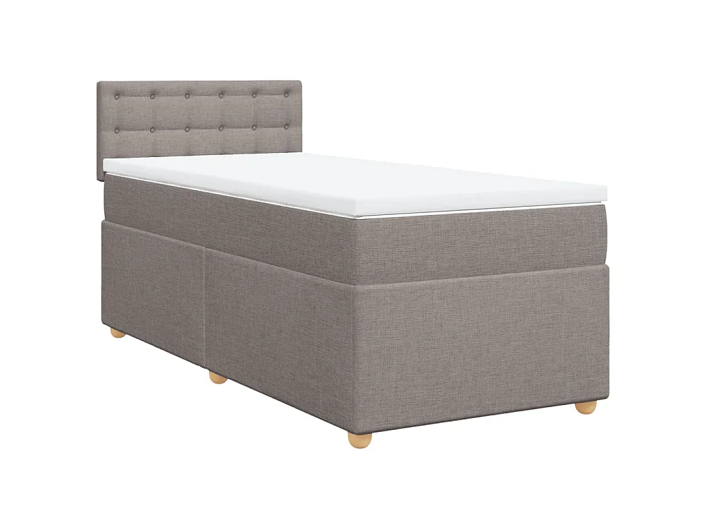 Boxspring met matras stof taupe 90x190 cm
