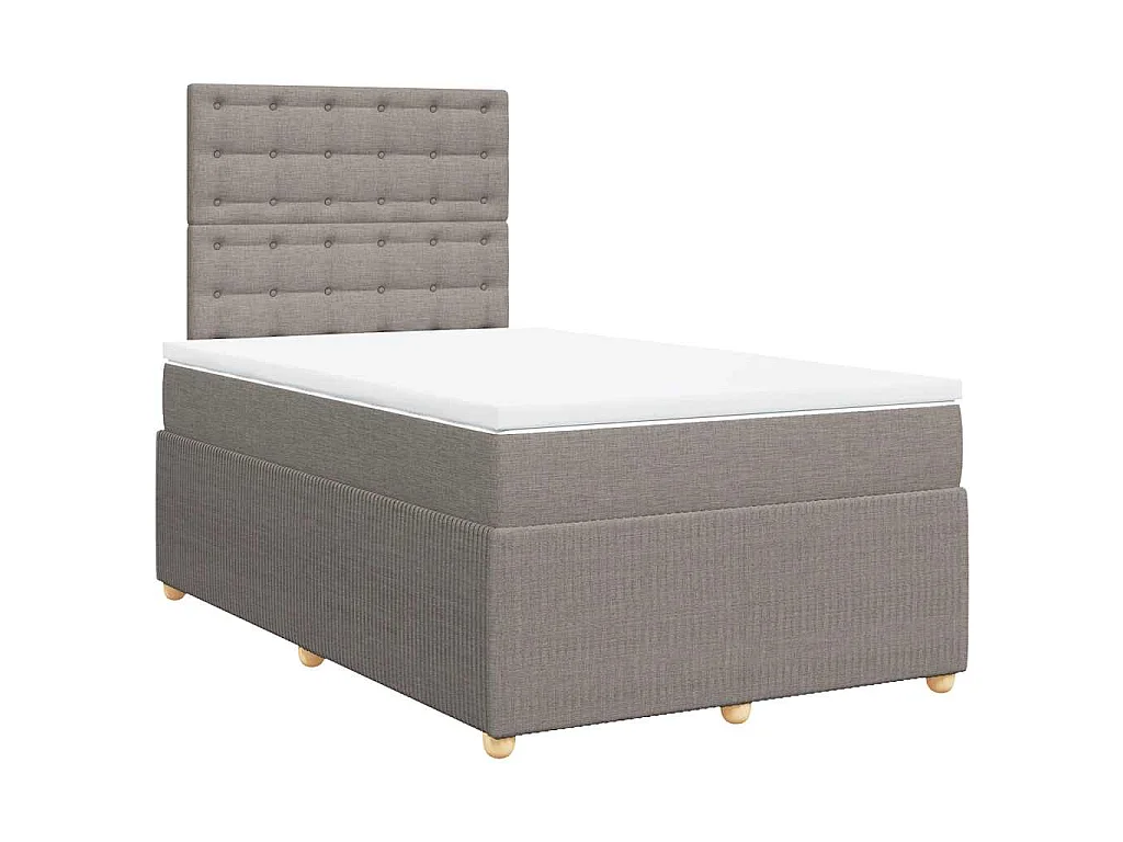 Boxspring met matras stof taupe 120x190 cm