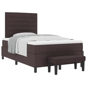 Boxspringbed met hoofdeinde Donkerbruin 120 x 200 cm Stof