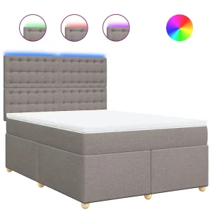 Boxspring met matras stof taupe 160×200 cm Boxspring met matras stof taupe 160×200 cm