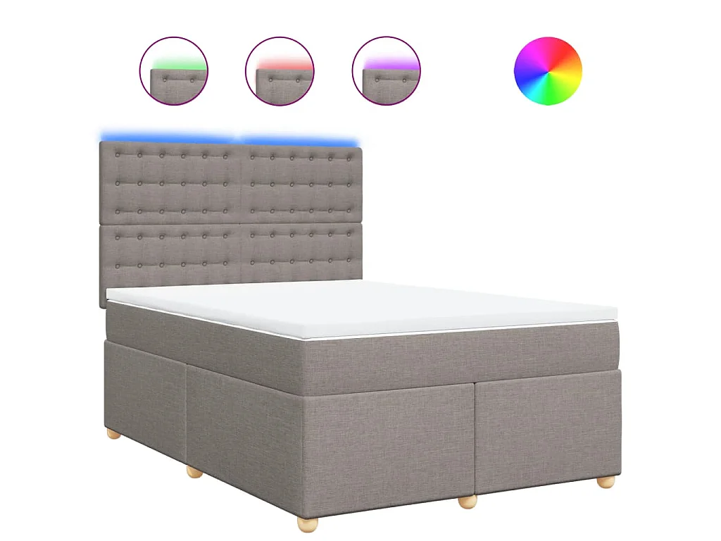 Boxspring met matras stof taupe 160x200 cm