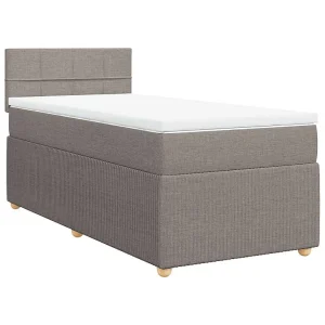 Boxspring met matras stof taupe 80×200 cm