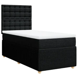 Boxspring met matras stof zwart 80×200 cm Boxspring met matras stof zwart 80×200 cm