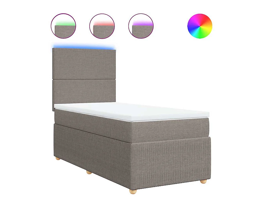 Boxspring met matras stof taupe 80x200 cm